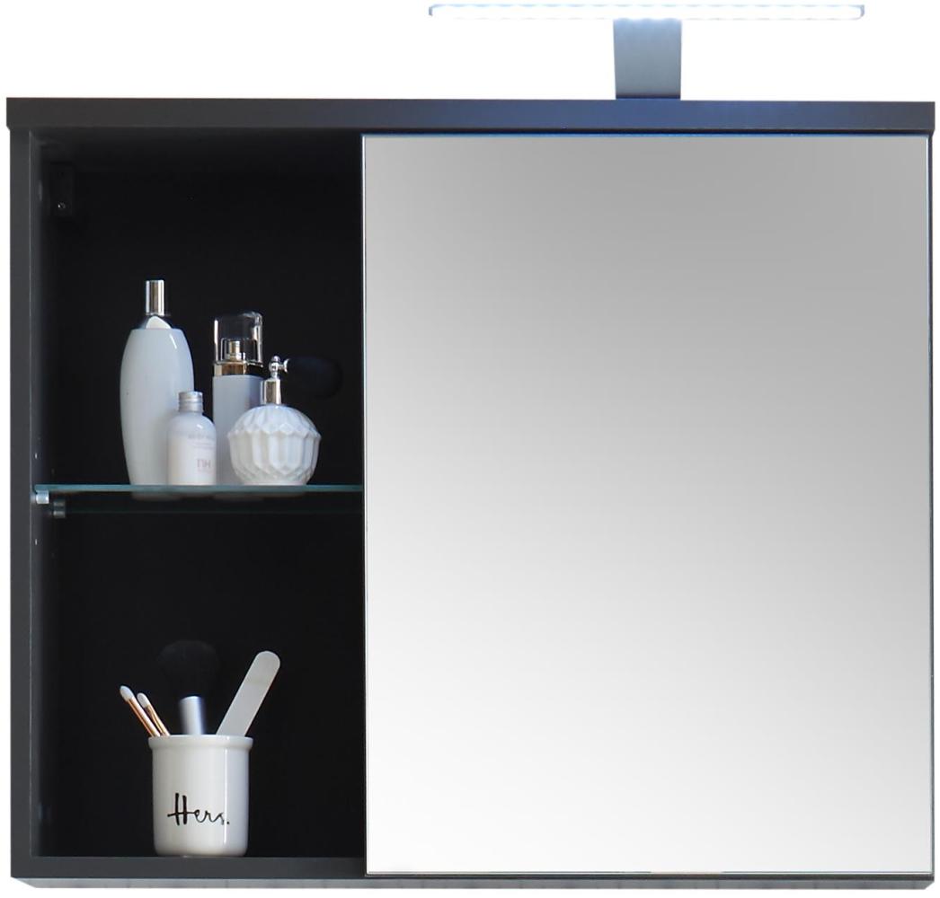 Badezimmerspiegelschrank >Grey< in Glas Grau - 69x60x25 (BxHxT) Bild 1