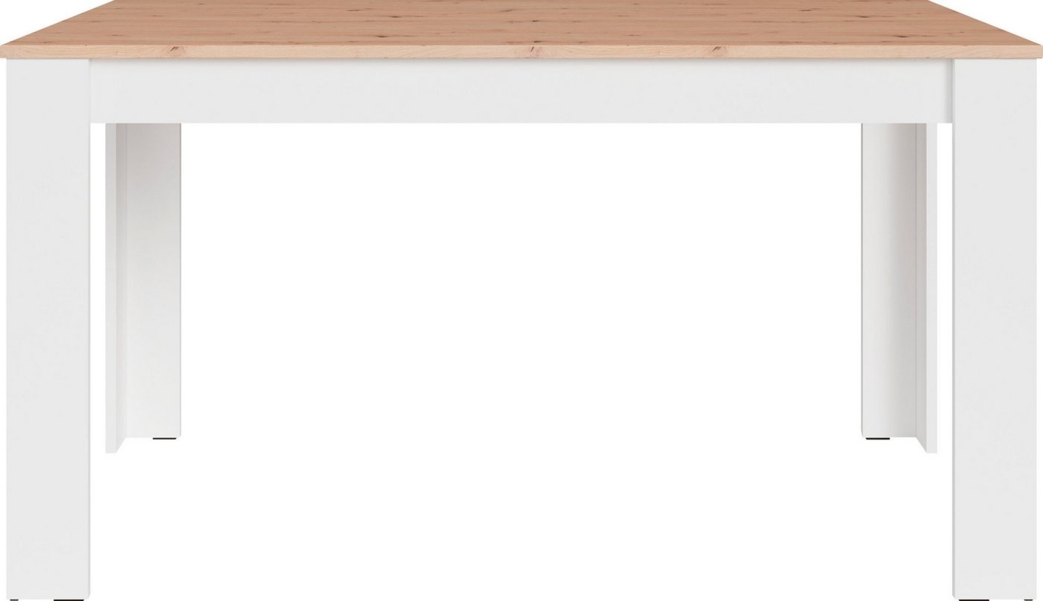 byLIVING Esstisch NORI / Moderner Küchentisch in Eiche-Optik / Untergestell Melamin weiß / Großer Tisch / 140x80, H 75 cm Bild 1