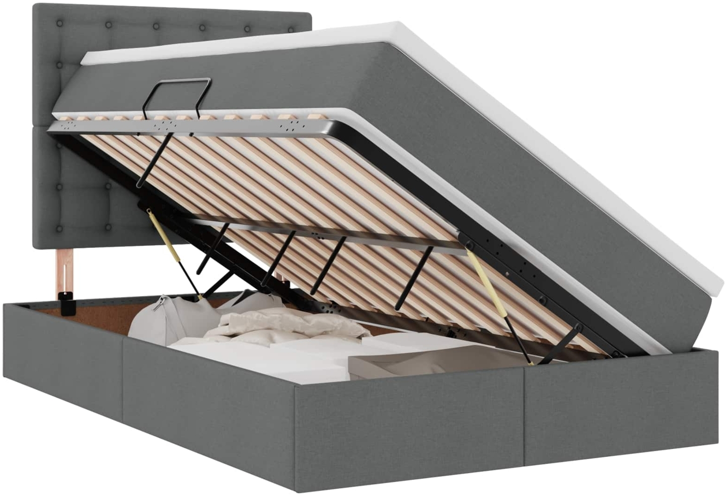 vidaXL Aufbewahrungsbett Dunkelgrau 120x190 cm Kunstleder 3371893 Bild 1