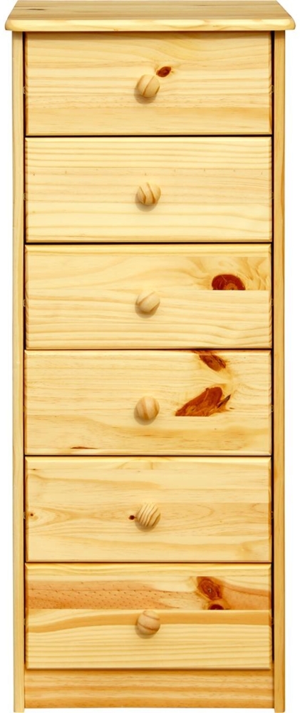 Kommode Kiefer massiv Natur 6 Schubladen Bild 1