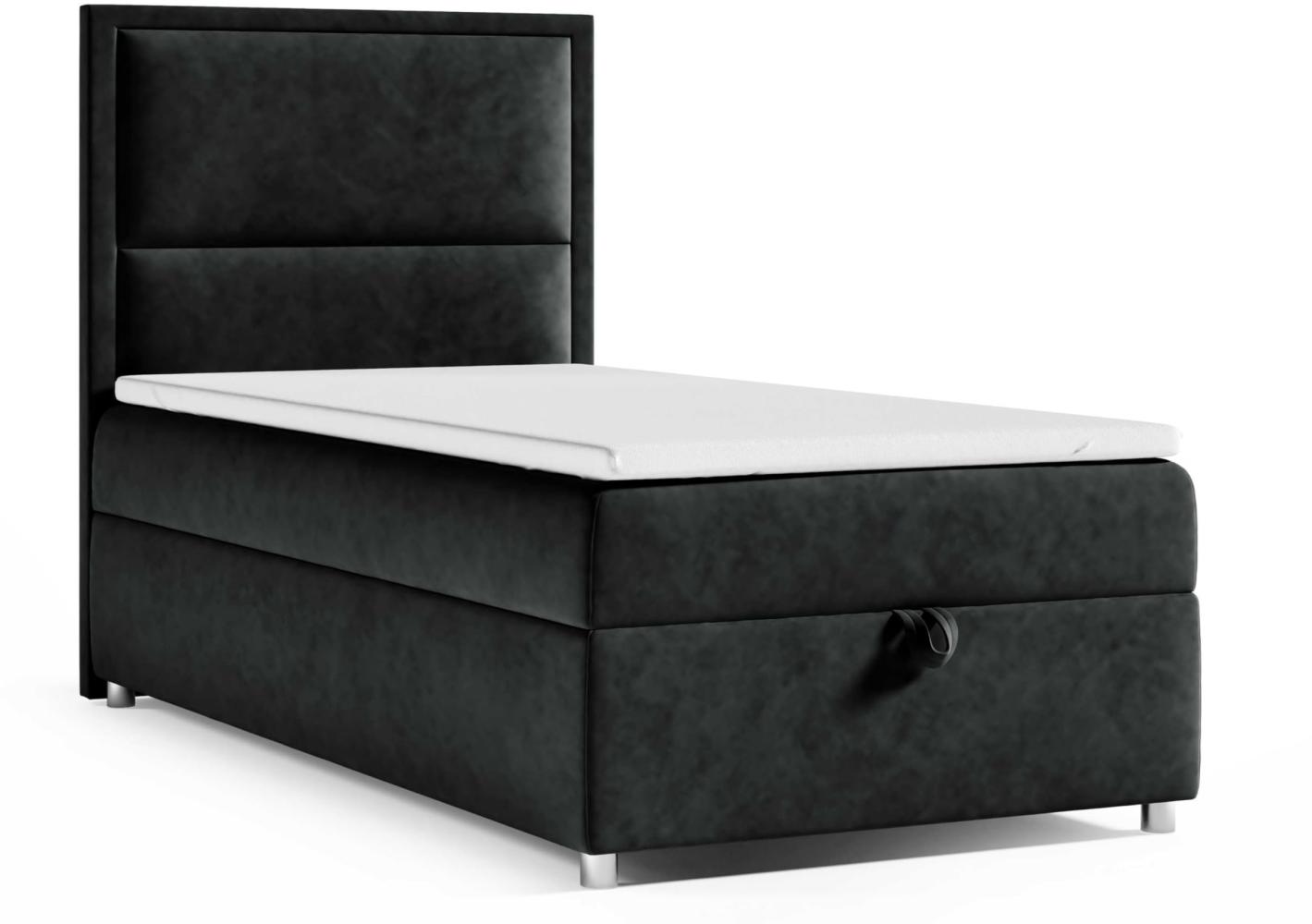 Best for Home Boxspringbett K11 SINGLE mit Bettkasten (Schwarz 80x200) Bild 1