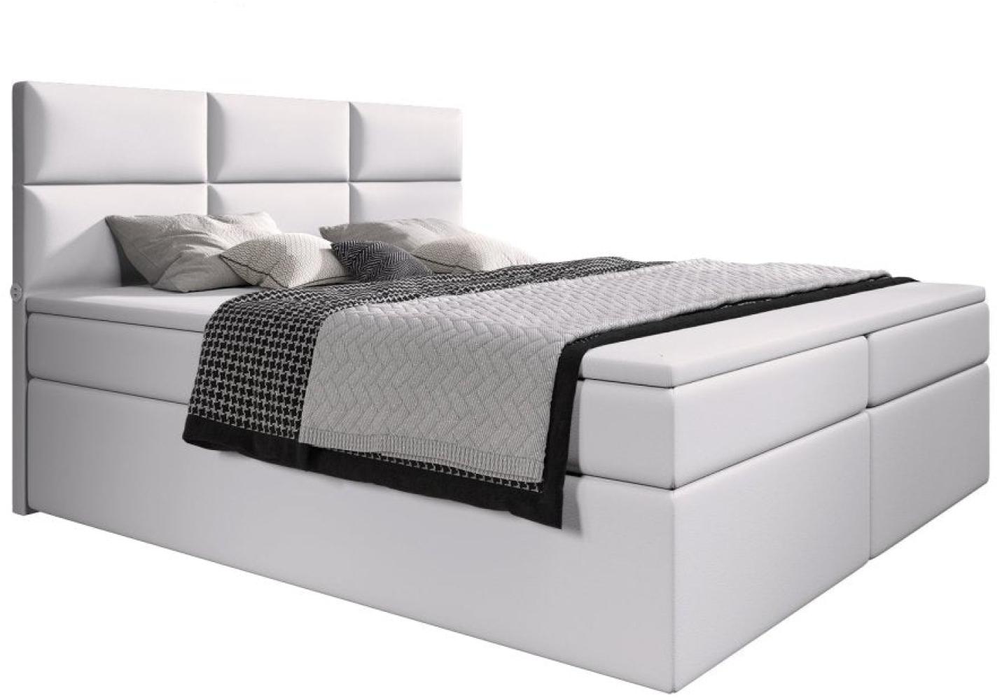 Boxspringbett Carre mit USB 120x200 H2 Weiß Bild 1