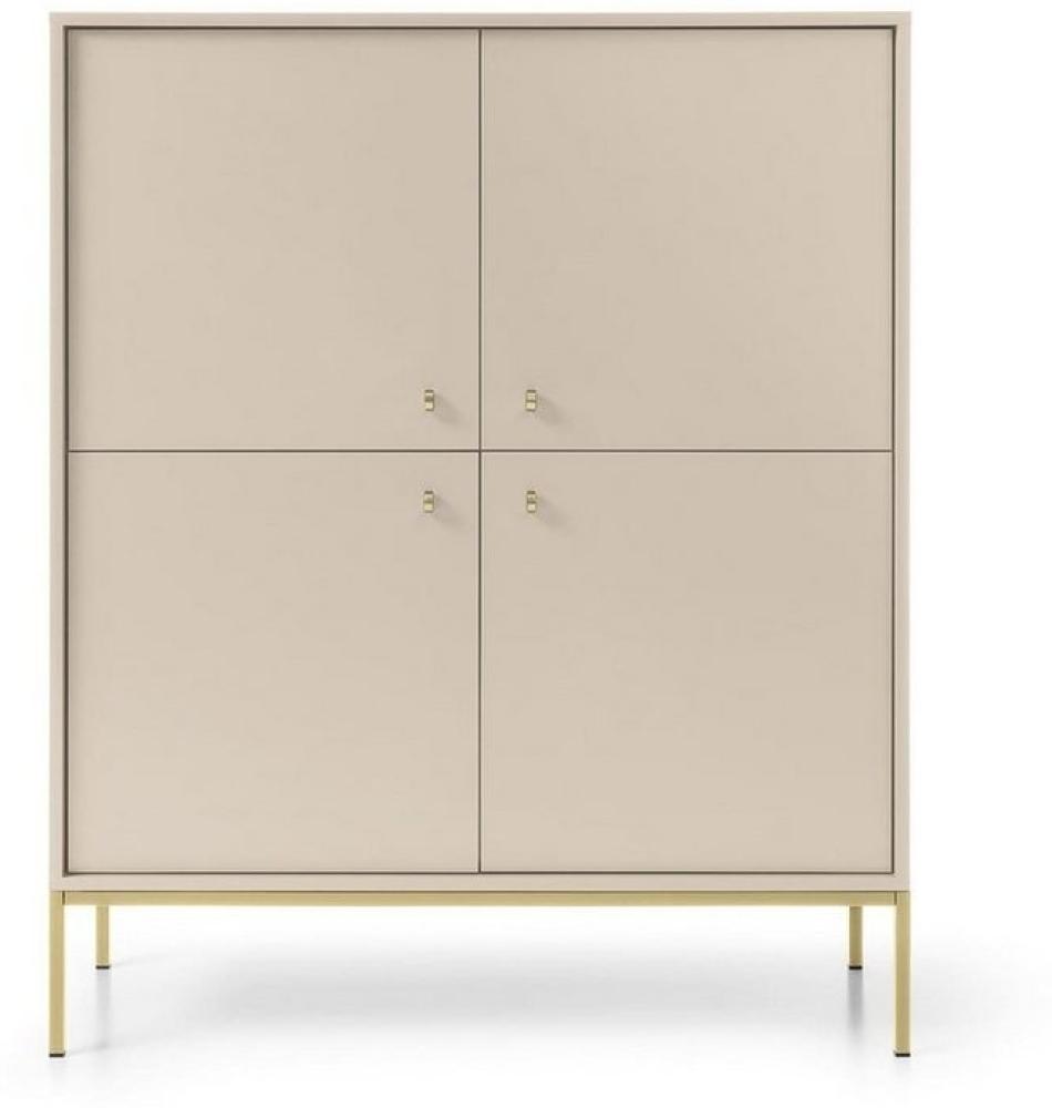 MOEBLO Kommode Melody I (Wohnzimmer, Esszimmer, Flur & Diele, Moderne Sideboard Schrank Highboard Goldene Türgriffe), (BxHxT): 104x39x125 cm Bild 1