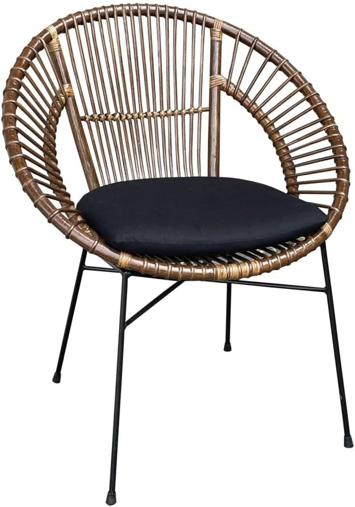 Rattan Sessel Zora mit Kissen Esszimmer Küche Stuhl stapelbar Relax Rattansessel Bild 1