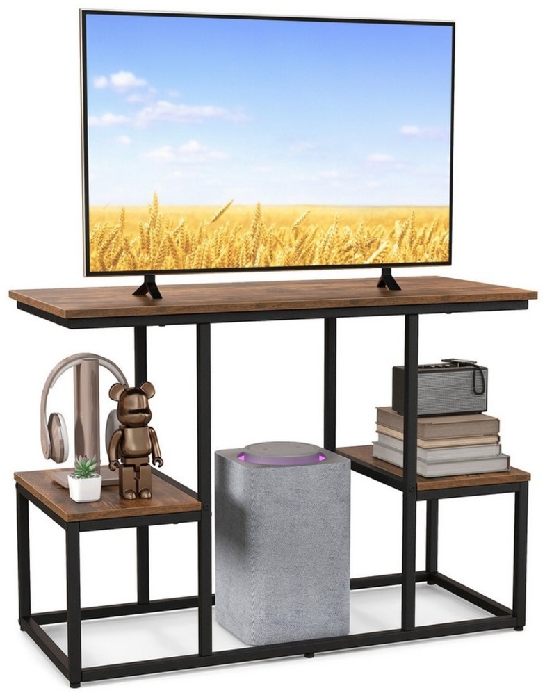COSTWAY TV-Regal, für 50-Zoll, Konsolentisch mit offenen Ablagen, 108cm Holz Bild 1
