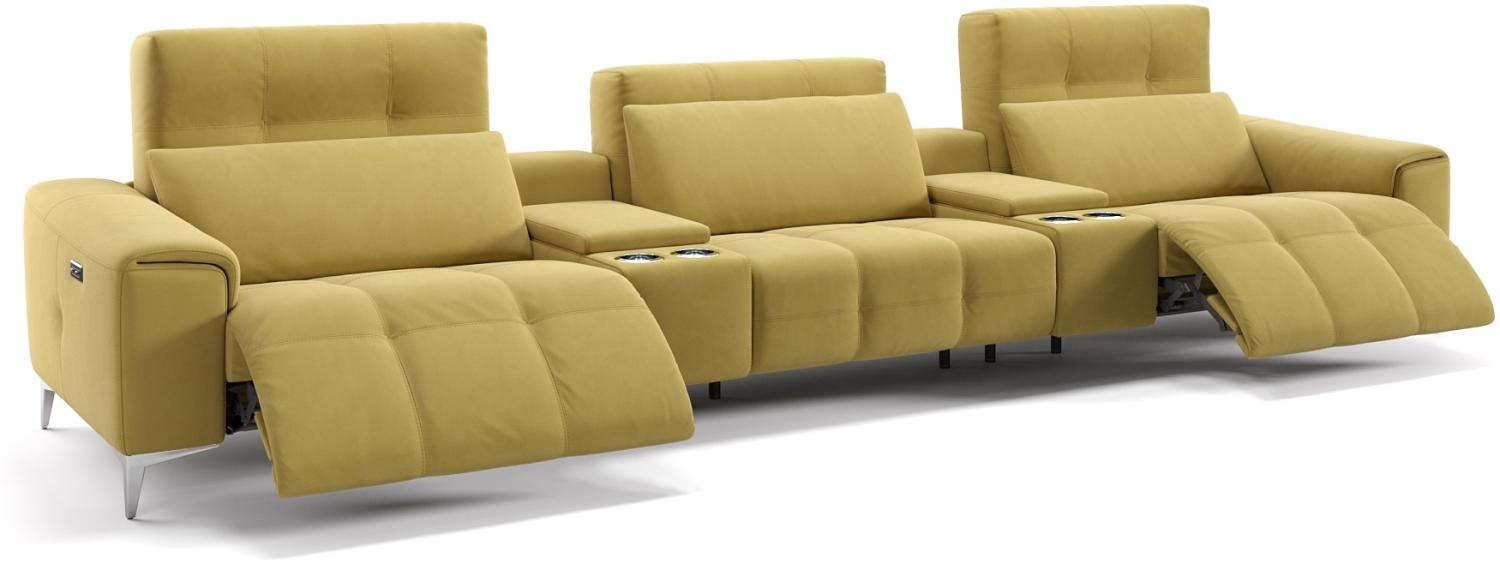 Sofanella 3-Sitzer SALENTO Kinosofa Heimkino Stoffsofa in Gelb S: 310 Breite x 100 Tiefe Bild 1