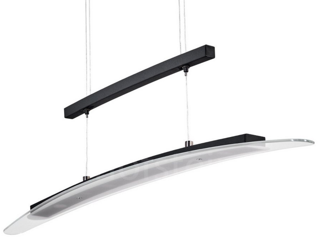 hofstein Pendelleuchte dimmbare Hängelampe aus Metall/Glas in Schwarz/Klar, LED wechselbar, 3000-6000 Kelvin, moderne Hängeleuchte mit Touchdimmer, Kelvin Change, Höhe max. 154 cm Bild 1