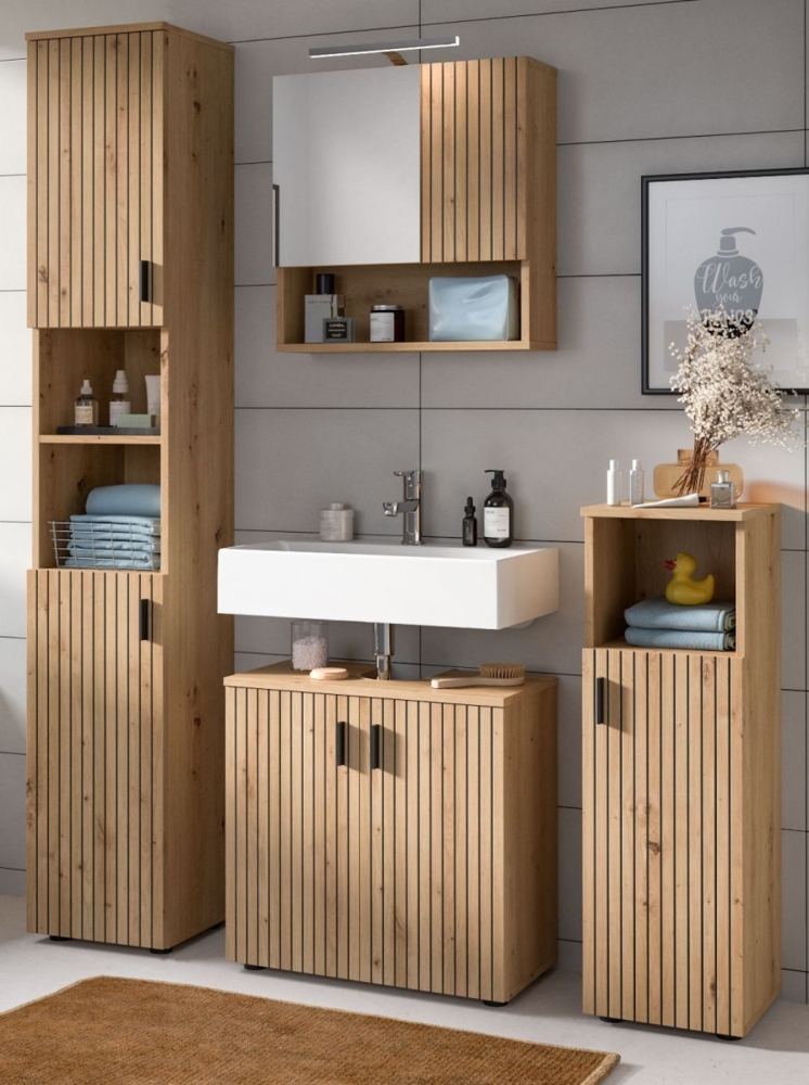 Badmöbel Set Livia in Eiche 4-teilig 150 cm Bild 1