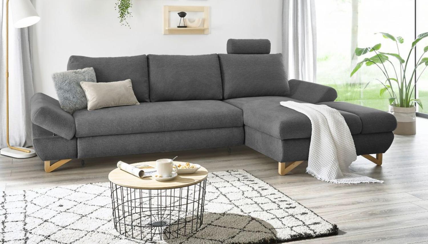 Ecksofa Skalm in grau mit Bettfunktion 284 cm Bild 1