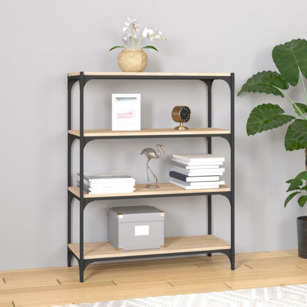 vidaXL Bücherregal Sonoma-Eiche 80 x 33 x 100 cm Holzwerkstoff und Stahl Bild 1