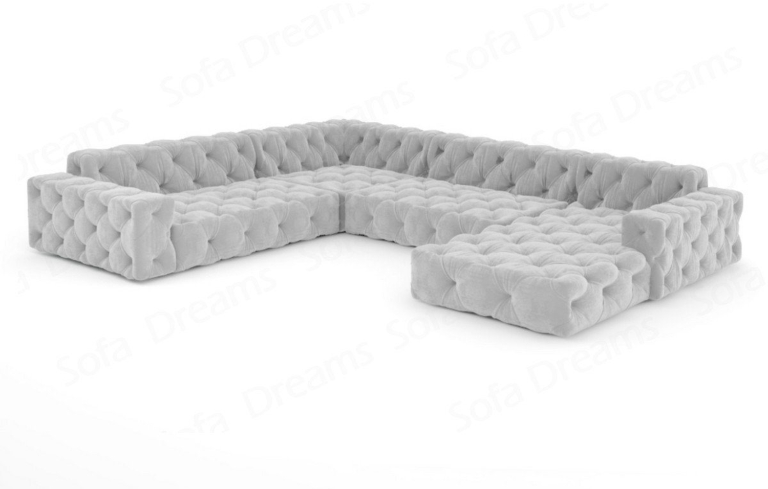 Sofa Dreams Sofa Stoff Samt Designer Samtstoff Sofa Polstersofa Menorca U Form Modern, Chesterfield Bild 1