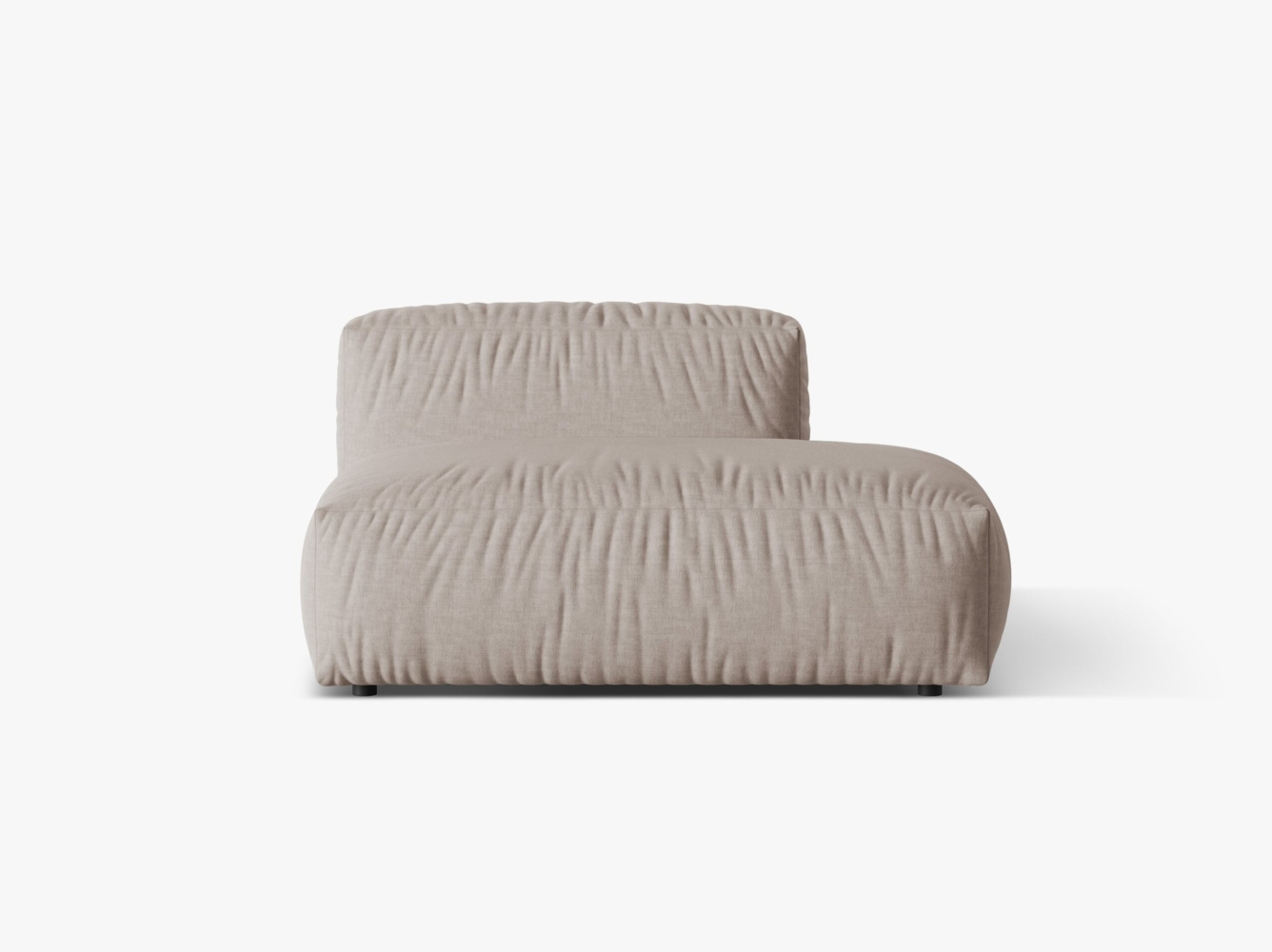 Micadoni Ecksofa-Modul Martina 1-Sitzer Strukturierter Stoff Dunkelbeige Rechts Bild 1