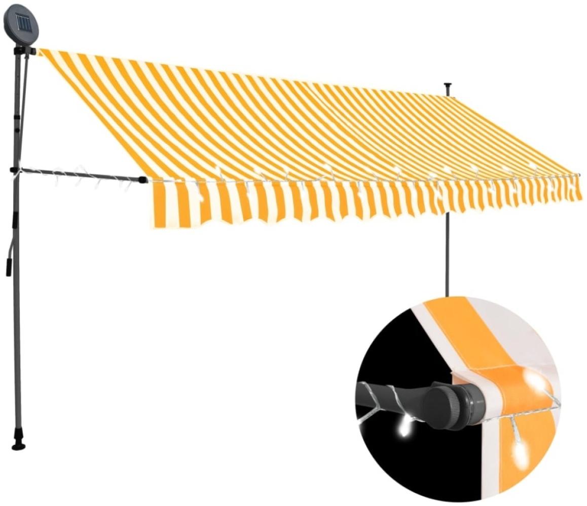 vidaXL Einziehbare Markise Handbetrieben mit LED 400 cm Weiß Orange 145861 Bild 1