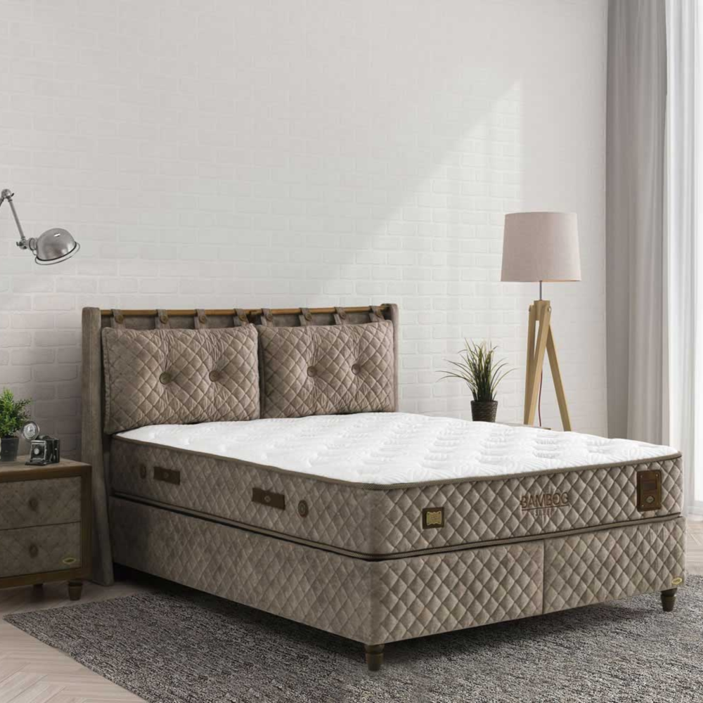 Bambi Boxspringbett Funktionsbett mit Matratze mit 7 Schichten Höhe 30 cm Matratze Bamboo Sleep 140x200 Bild 1