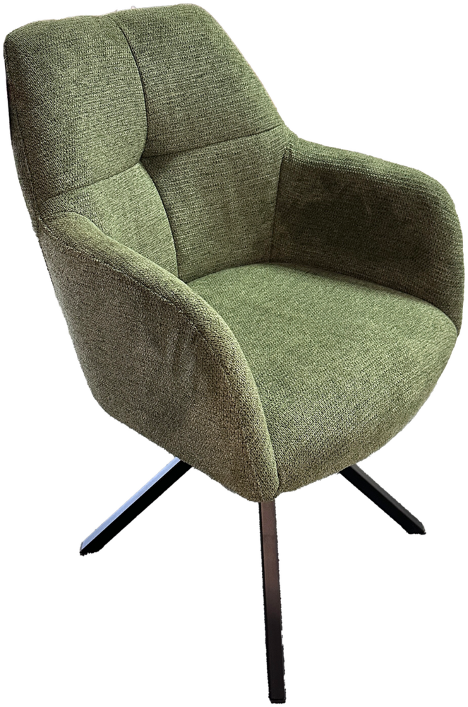 ST-0733 Drehstuhl, Bezug Aragon 39 grün, Metallgestell schwarz, mit Drehfunktion Bild 1