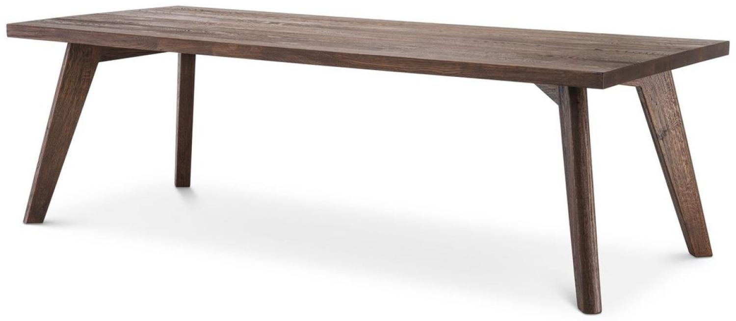 Casa Padrino Luxus Massivholz Esstisch Braun 280 x 110,5 x H. 76 cm - Rechteckiger Eichenholz Küchentisch - Massivholz Esszimmer Möbel - Luxus Qualität Bild 1