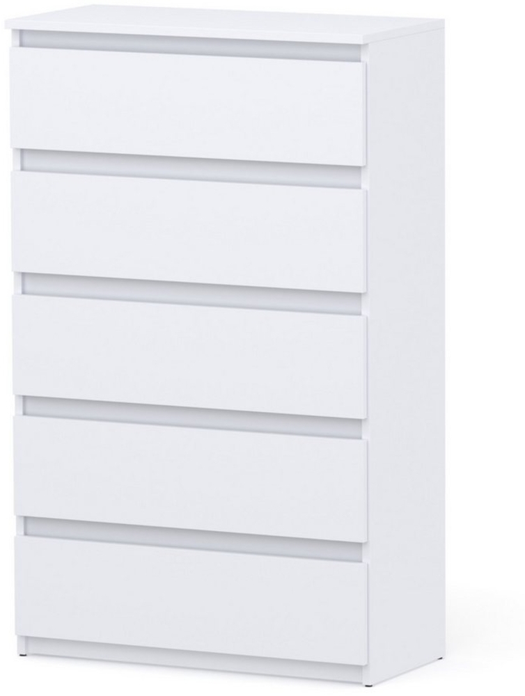 KOSETO Kommode - Moderne Schubladenkommode mit 5 Schubladen für Wohnzimmer - 70cm, Kratzfest, Griffloses Design, Viel Stauraum, Laminierte Platte Bild 1