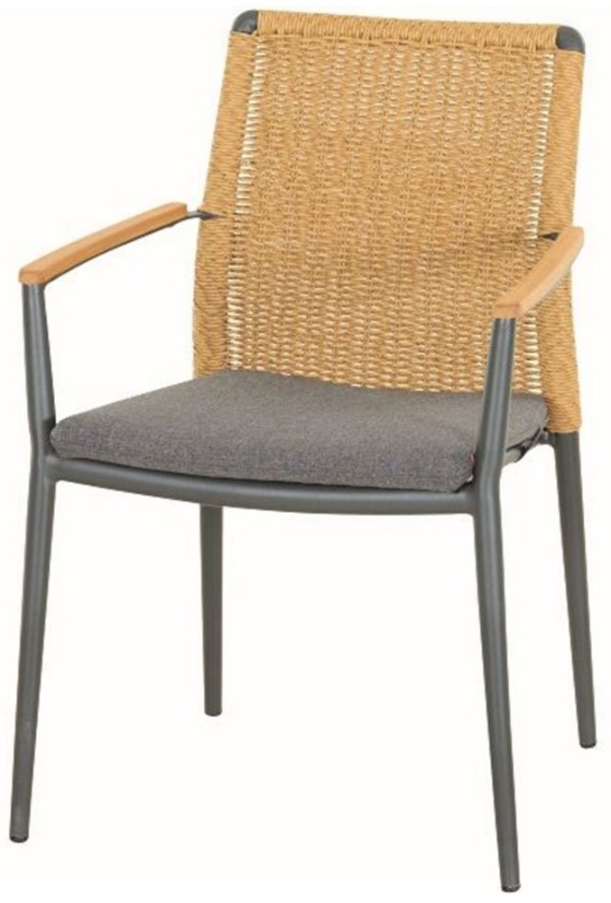 Gartenstuhl Roma, Aluminium, Braun, Grau, 62 x 84 x 57 cm Bild 1