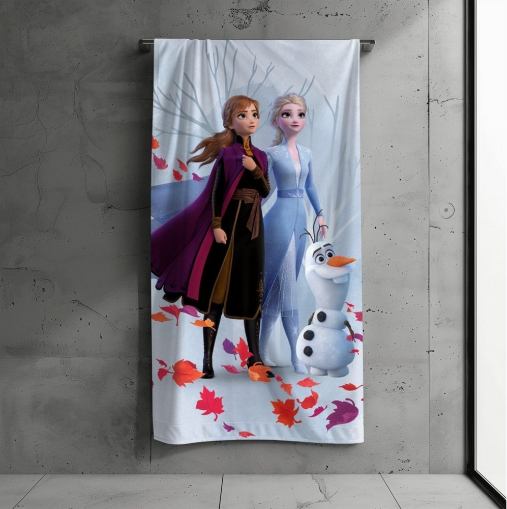MTOnlinehandel Badetuch Anna & Elsa, 70x140cm, Geschenk für Mädchen, 100% Baumwolle (1-St), Strandtuch Eiskönigin, weich, saugfähig Bild 1