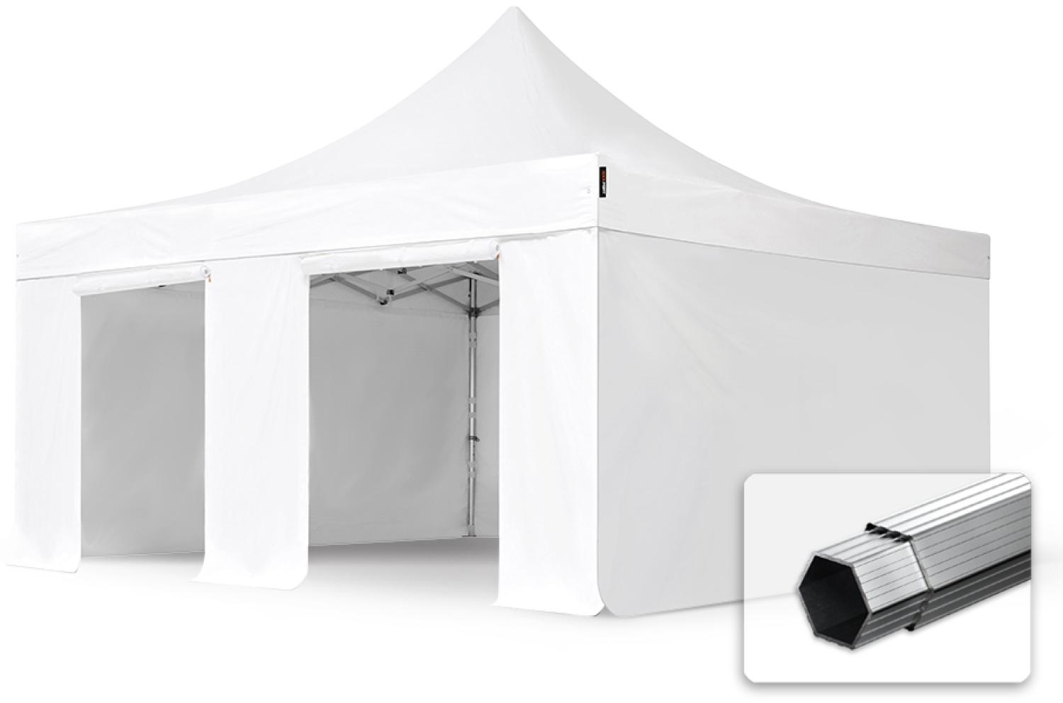 5x5 m Faltpavillon, PROFESSIONAL Alu 50mm, feuersicher, Seitenteile ohne Fenster, weiß Bild 1