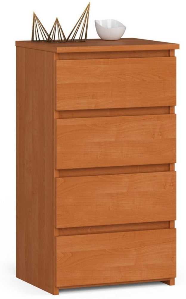 Home Collective Kommode 40 cm breit Holz Highboard Sideboard für Flur Schlafzimmer Wohnzimmer (Mehrzweckschrank Schrank schmal Kommode Schlafzimmer mit Schubladen), Kinderzimmer Organizer, 73 cm hoch mit 4 Schubladen Erle Bild 1