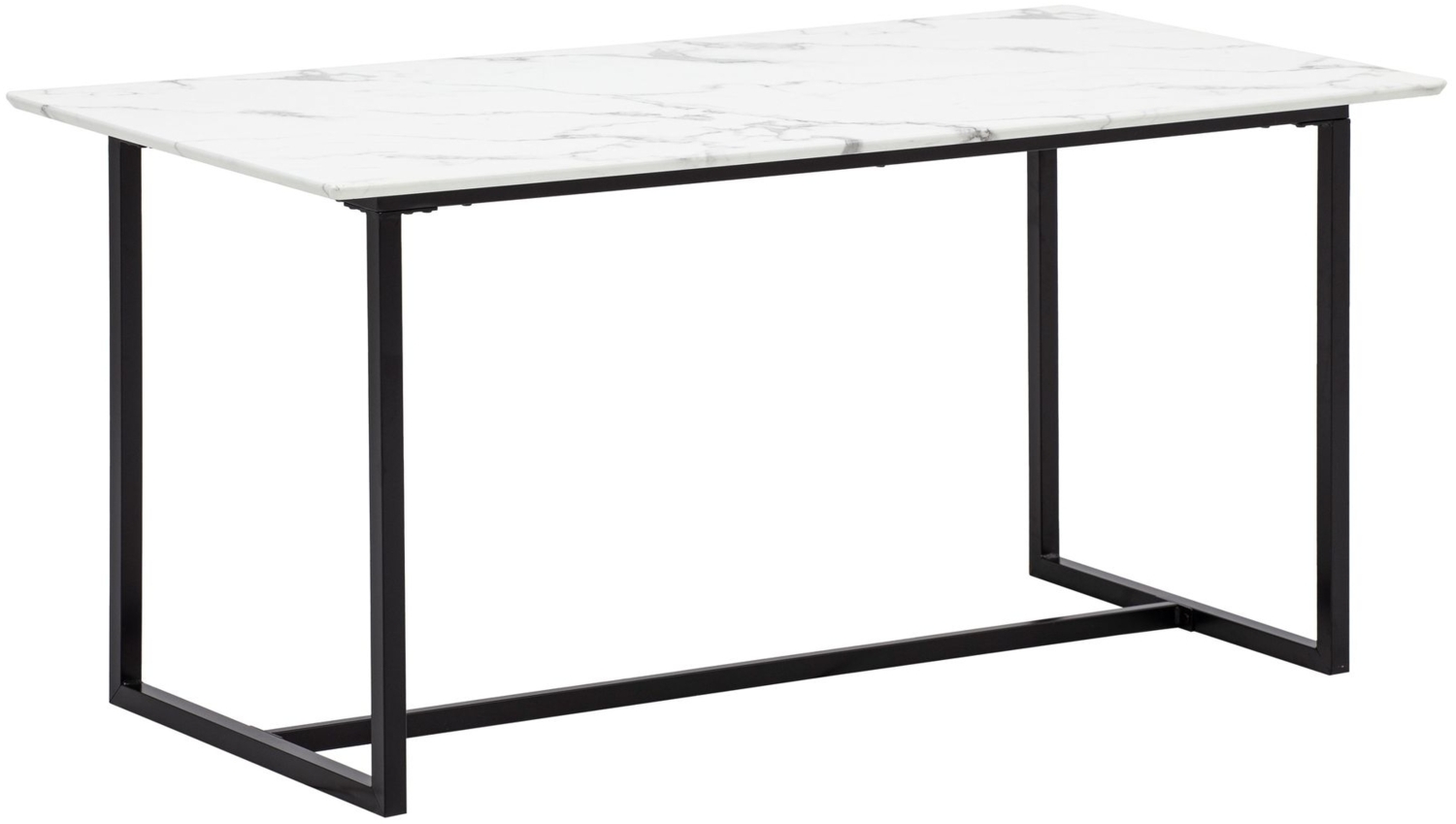 Esszimmertisch 200 x 90 x 76 cm Küchentisch Weiß in Marmor-Optik Modern, Esstisch Groß, Speisetisch Rechteckig, Tisch Esszimmer mit Metallbeinen Bild 1