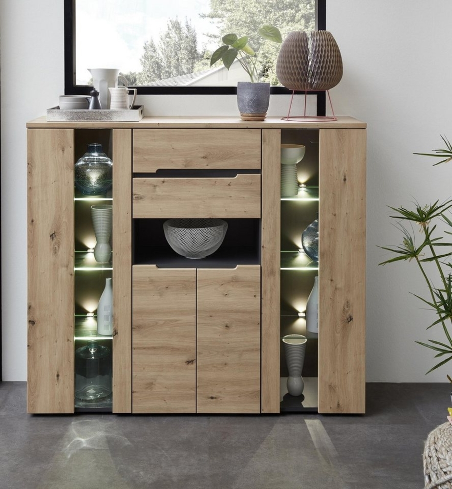 Highboard MEMPHIS Artisan Eiche Graphit Nachbildung Bild 1