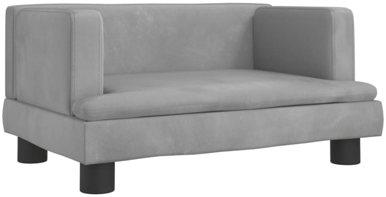 vidaXL Hundebett, Hellgrau, 60 x 40 x 30 cm, Samt Bild 1