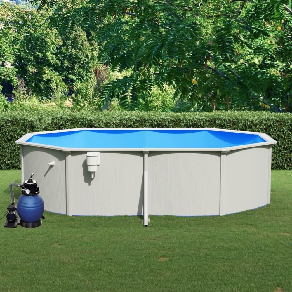 vidaXL Pool mit Sandfilterpumpe 490x360x120 cm 3098049 Bild 1