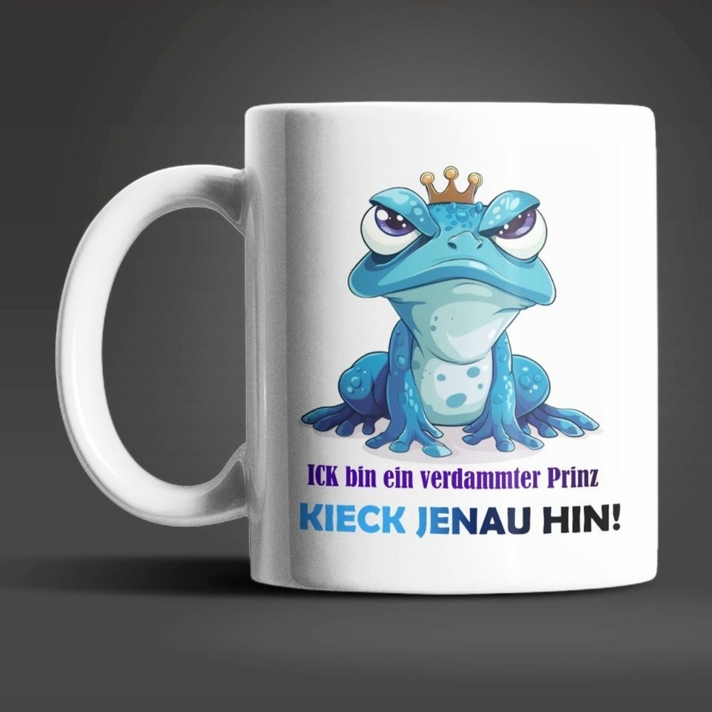 WS-Trend Tasse Frosch Prinz witzige lustige Keramik Kaffeetasse Teetasse, Keramik Bild 1