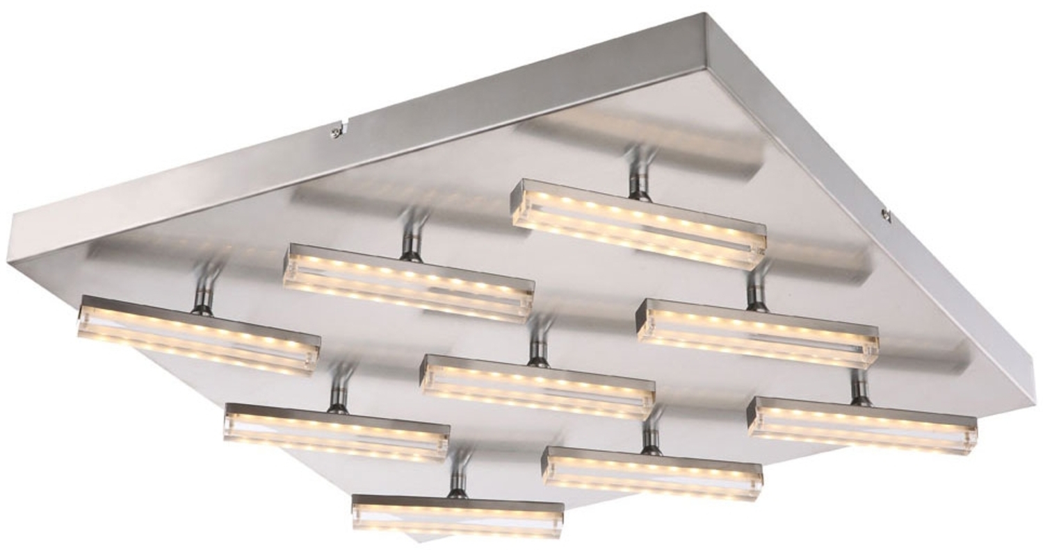 LED Deckenleuchte, 9 Flammig, Nickel matt, satiniert, L 55cm Bild 1