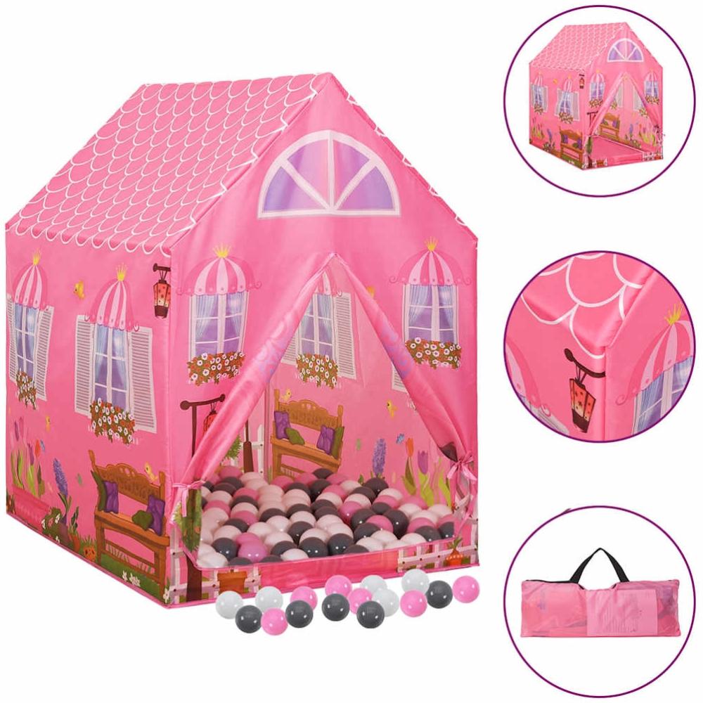 vidaXL Kinder-Spielzelt mit 250 Bällen Rosa 69x94x104 cm 3107750 Bild 1