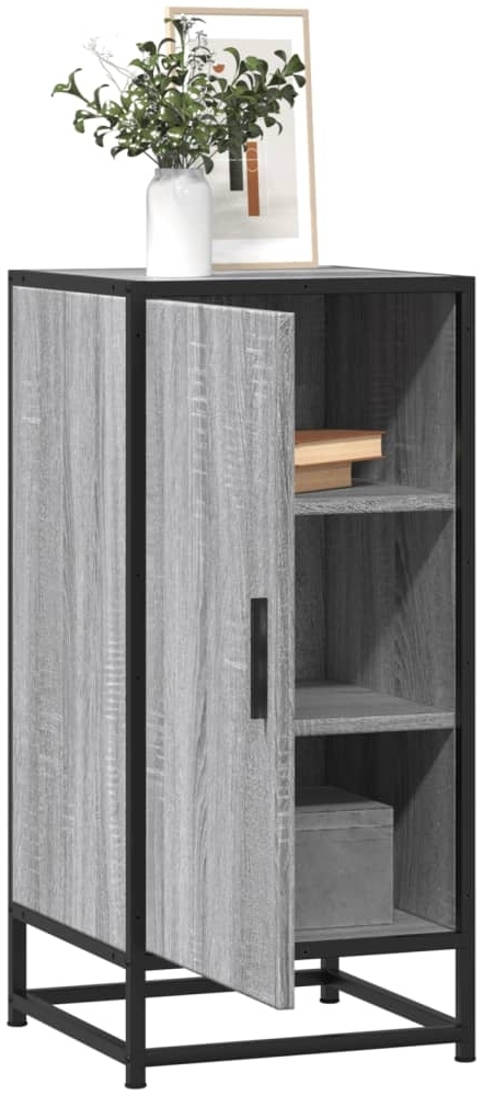 vidaXL Sideboard Grau Sonoma 35,5x35x76 cm Holzwerkstoff und Metall 848942 Bild 1