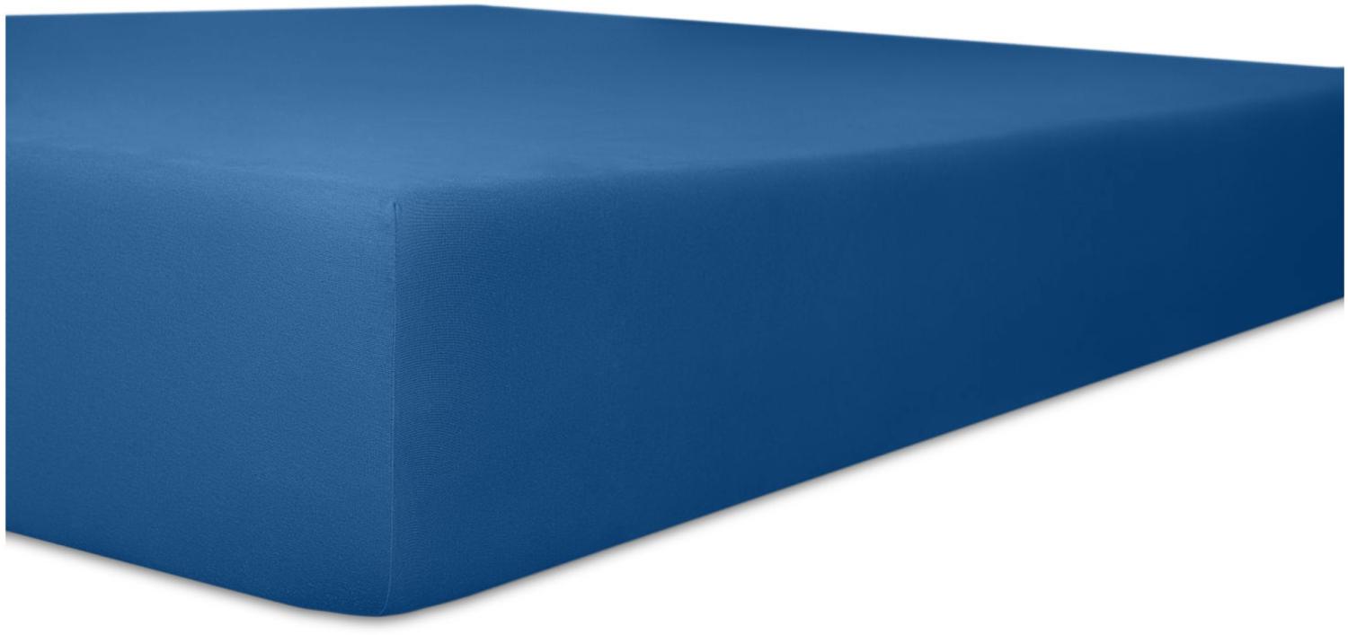 Kneer Vario-Stretch Spannbetttuch oneflex für Topper 4-12 cm Höhe Qualität 22 Farbe kobalt 200x200 cm Bild 1