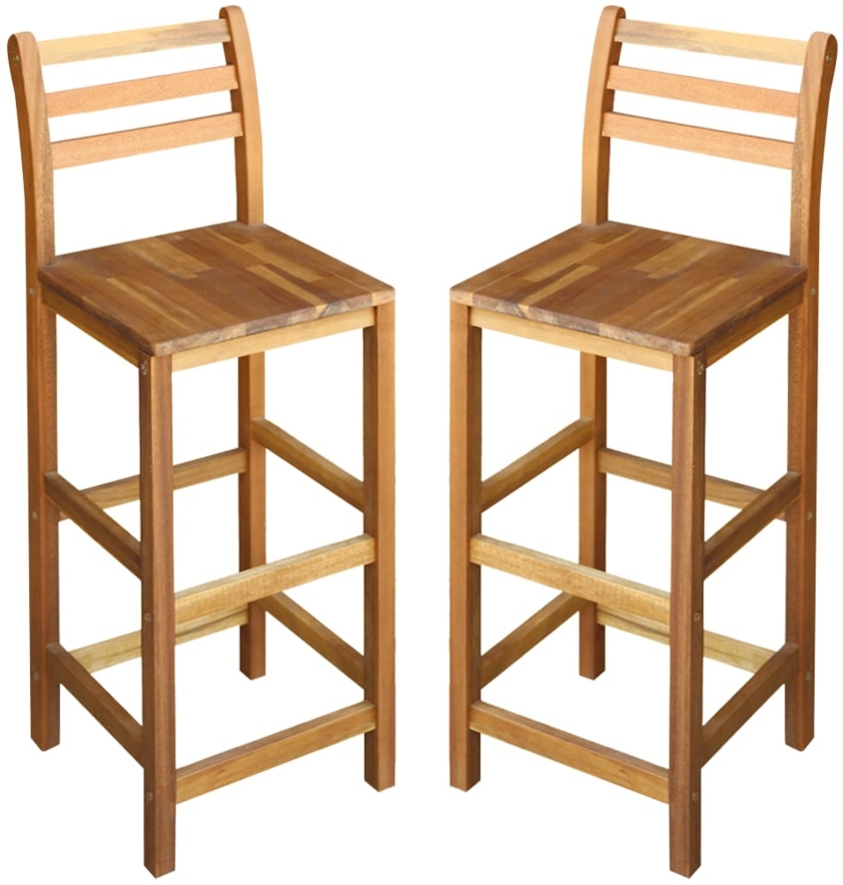 Barhocker 2 Stk. Massivholz Akazie [44130] Bild 1