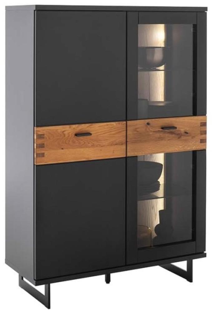 Highboard Cesena - Schwarzgrau / Wildeiche Bild 1