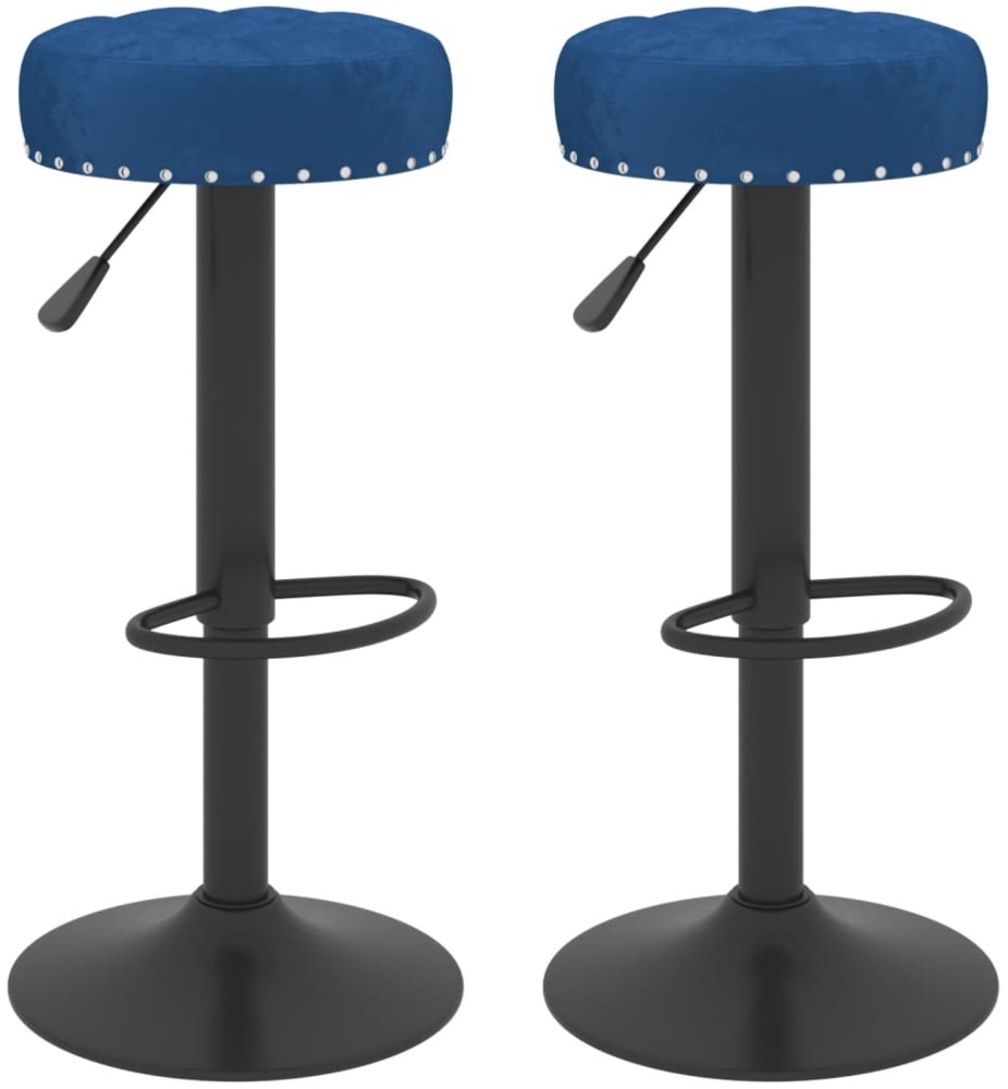 vidaXL Barhocker 2 Stk. Blau Samt 332999 Bild 1