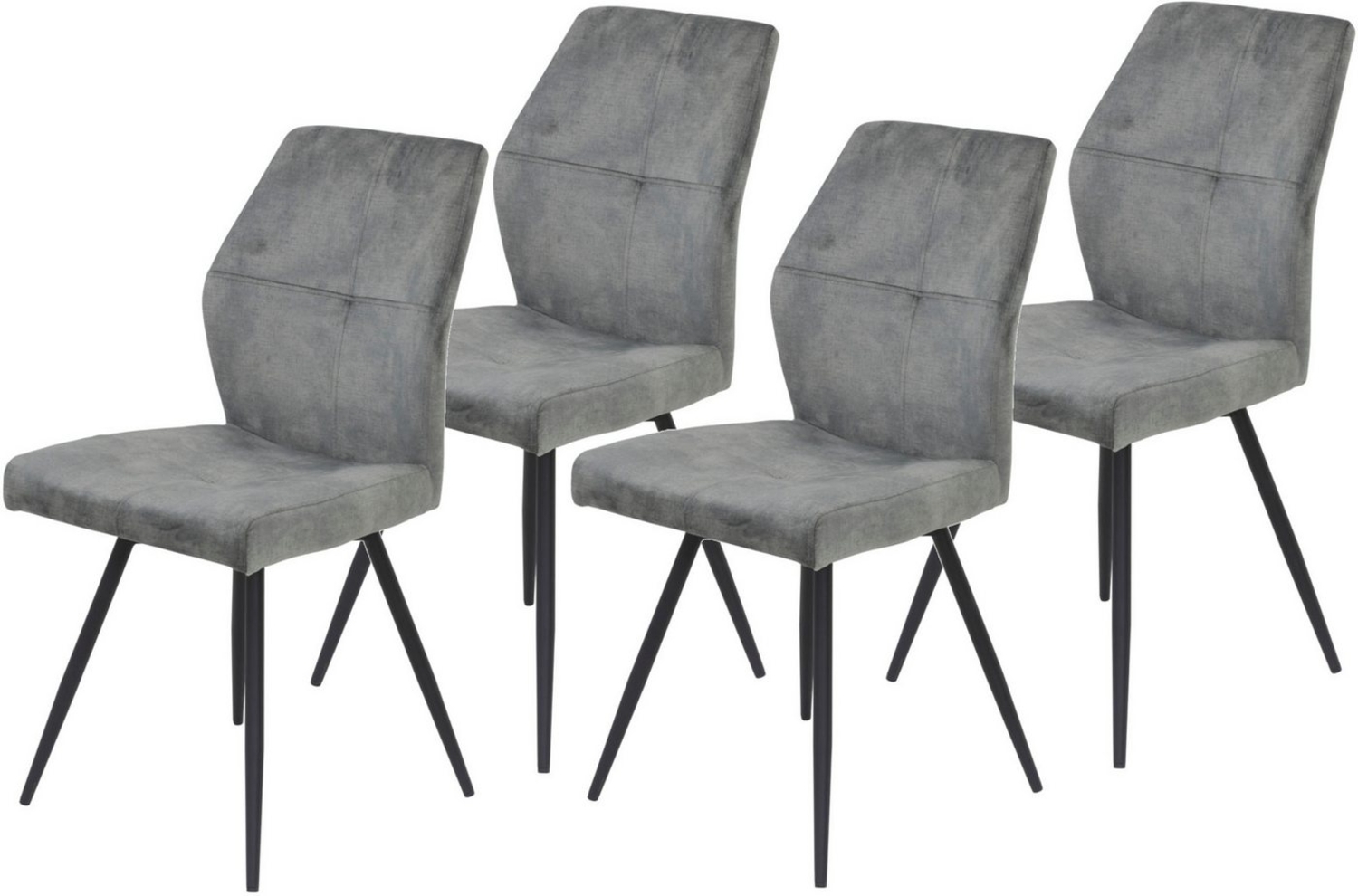 HELA 4-Fußstuhl ALLY (Set, 4 St), 4-Fuß, 360° drehbar, gepolstert, Vintage Velvet mit Steppnähten Bild 1