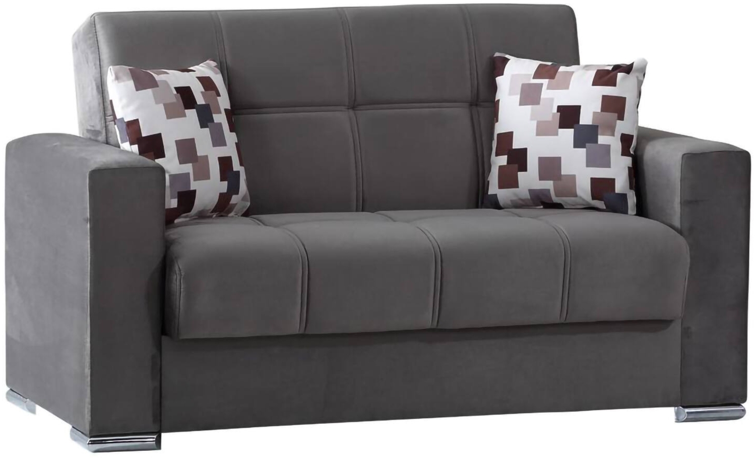 Dmora 2-Sitzer Schlafsofa Anikide, Sofa mit linearem Stauraum, Wohnzimmersofa aus gepolstertem Stoff mit Klick-Klack-Öffnung, 160 x 85 x 91 cm, Grau Bild 1