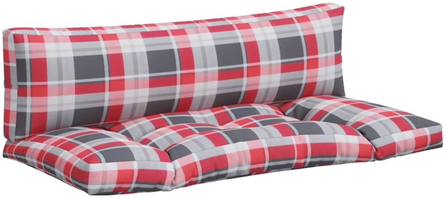 vidaXL Palettenkissen 2-tlg. Rot Karomuster Stoff 360935 Bild 1