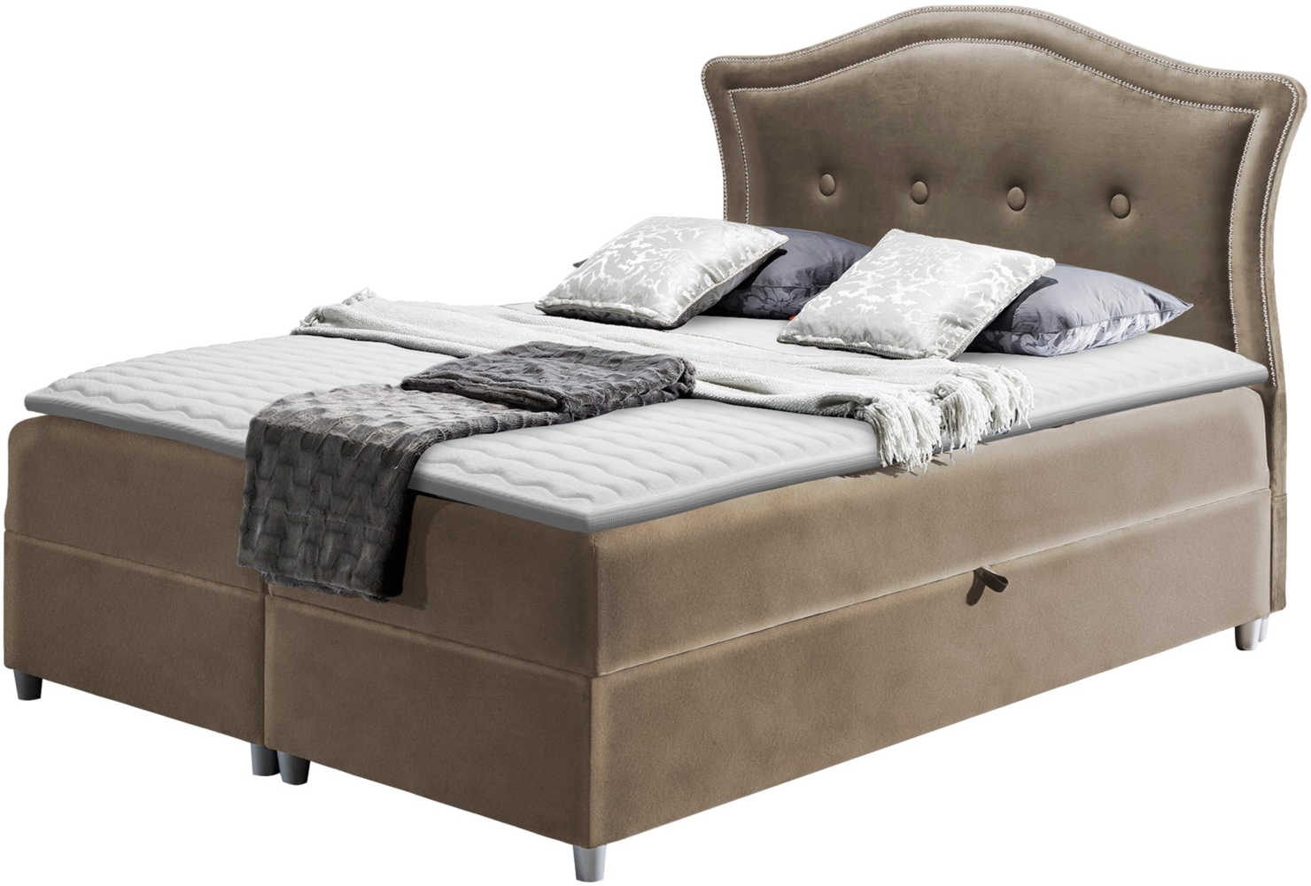 Boxspringbett Bedran, Braun, 160x200 cm Bild 1