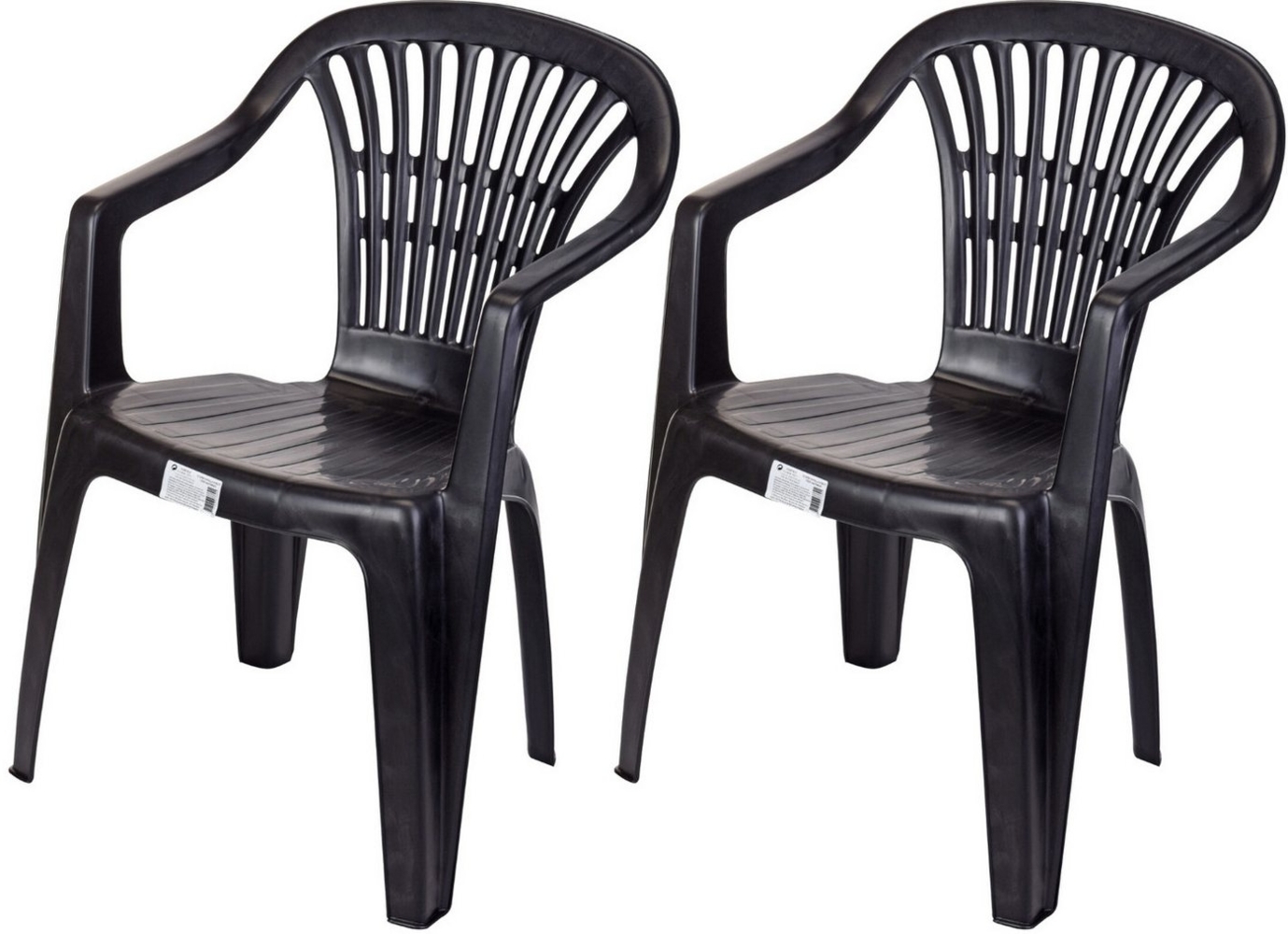 Progarden Stapelstuhl Gartenstuhl Balkonstuhl Bistrostuhl Campingstuhl 84x54x53cm Schwarz (2 St), UV-Beständig, Robust, Wetterfest, Made in Italy, Hochwertig Bild 1