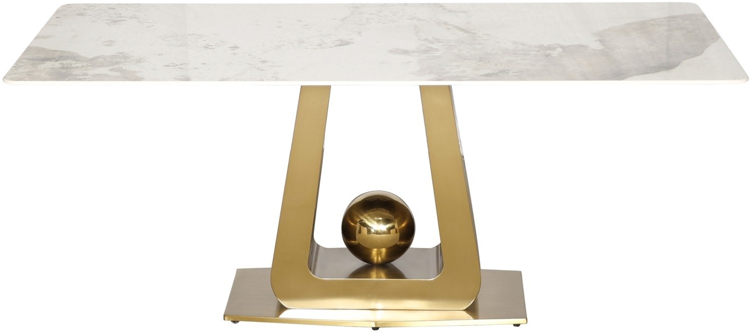 Livin Hill Esstisch 180cm Modig Goldene Beine, weiße Tischplatte M57 Bild 1
