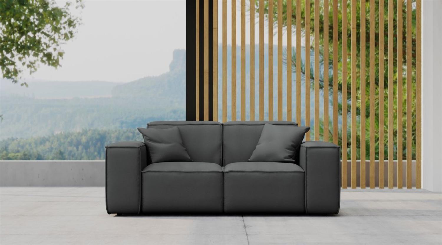 Gartensofa Loungesofa Sofa 2-Sitzer SUMMER wetterfester Stoff NXL Anthrazit Bild 1