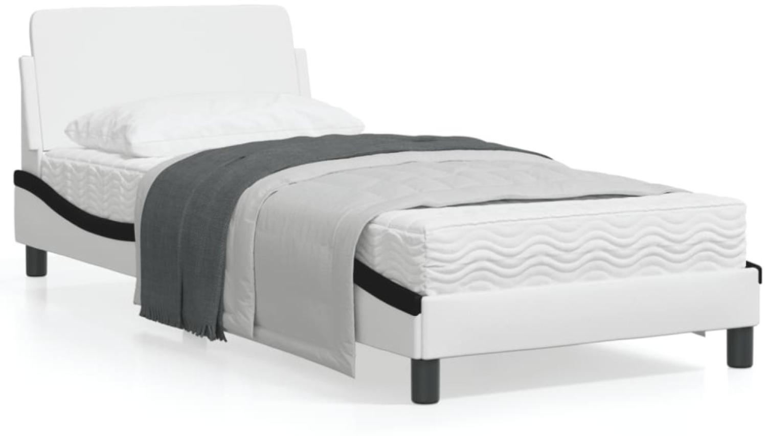 vidaXL Bettgestell "Dover" Weiß und Schwarz 80x200 cm Kunstleder 373084 Bild 1