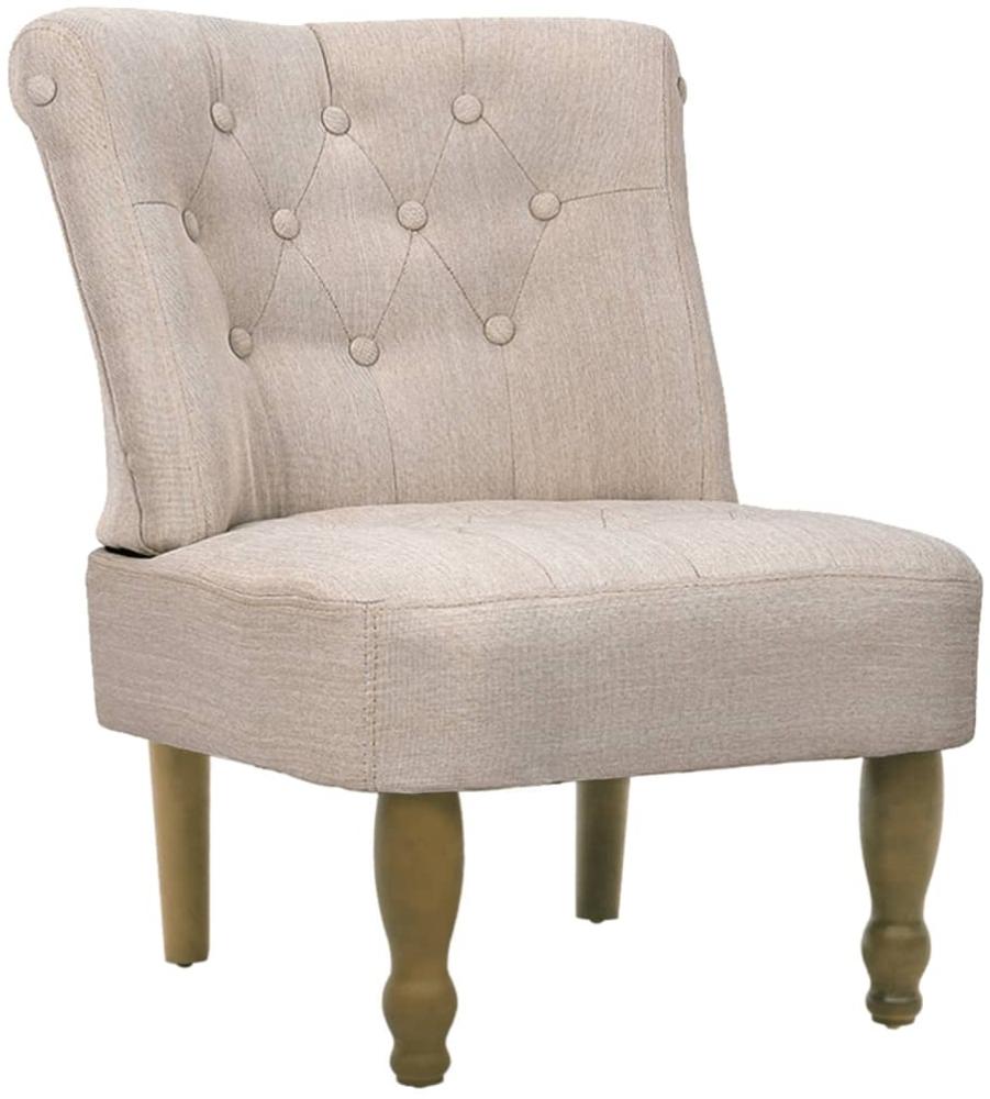 vidaXL Französischer Stuhl Creme Stoff 240286 Bild 1
