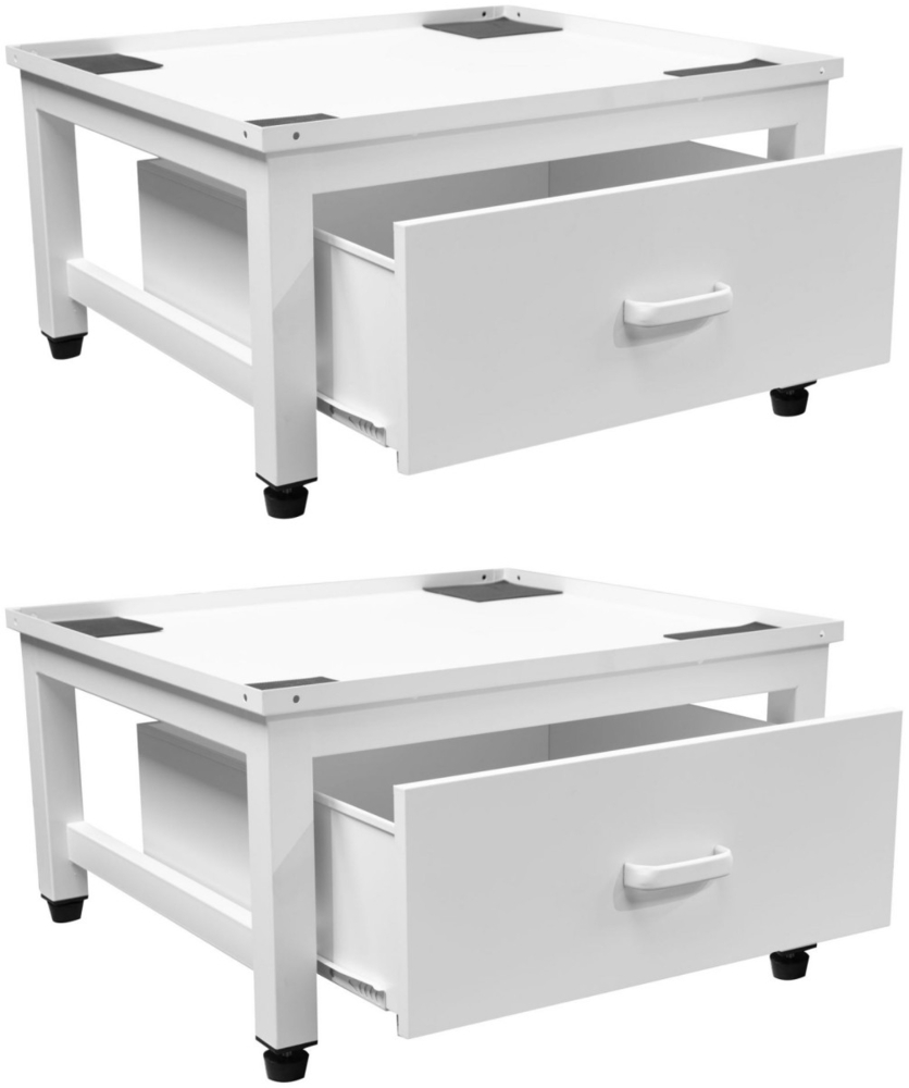 osoltus 2er Set Waschmaschinen Untergestell Podest mit Schublade SOFT STAND Bild 1