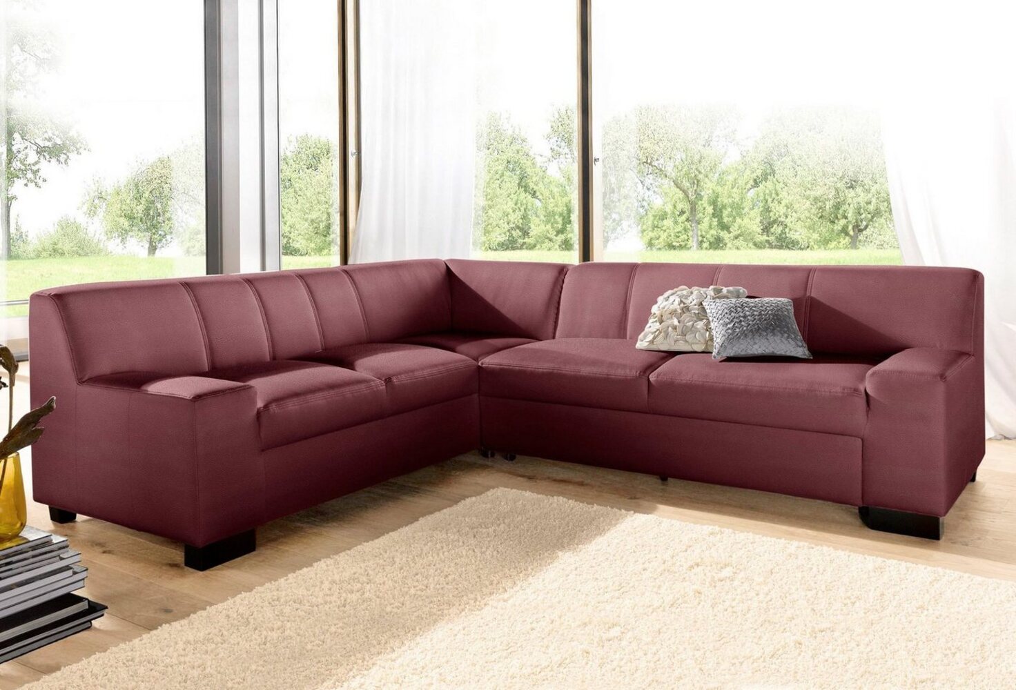 DOMO collection Ecksofa Norma, moderne Armlehnen, zeitlos und elegant, L-Form, wahlweise mit Bettfunktion Bild 1
