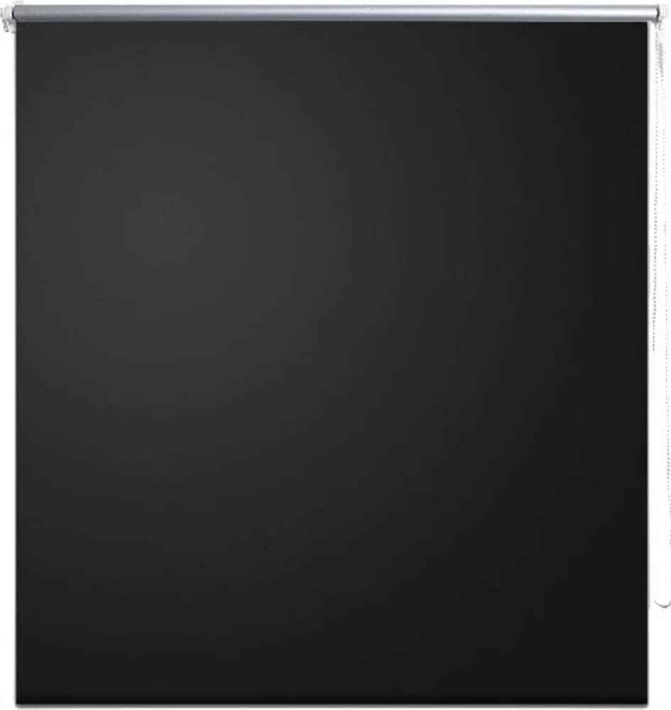vidaXL Verdunklungsrollo Seitenzug Rollo Klemmrollo Klemmfix Kette, Schwarz, 60x120 cm Bild 1