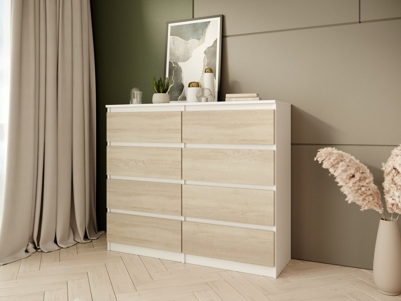 Beautysofa Kommode mit acht Schubladen LOOK, Modernes Design, Zeitloser Stil Bild 1